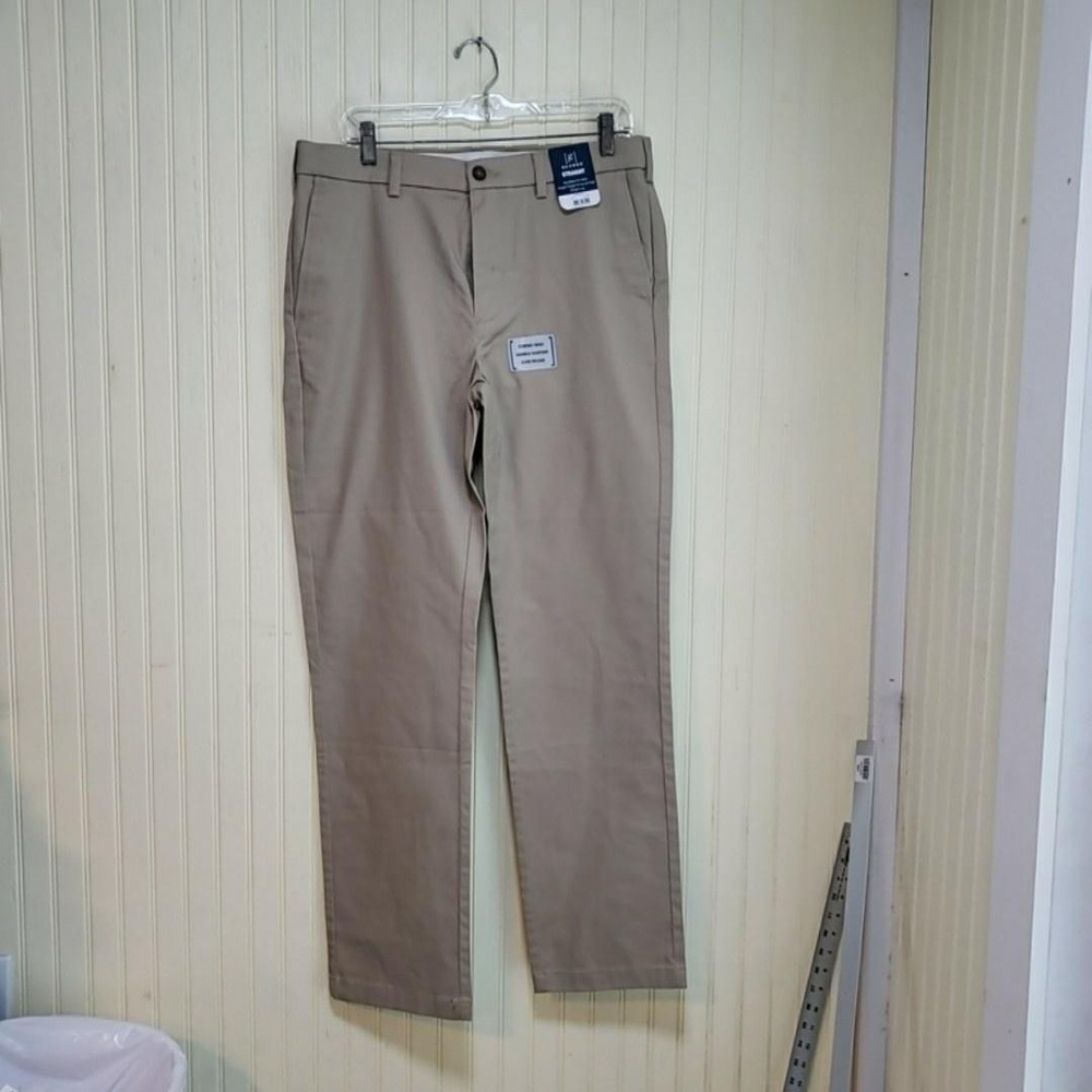 George Pants Mens 34x32 Beige Straight Leg Comfort Waist Wrinkle Resistant Chino